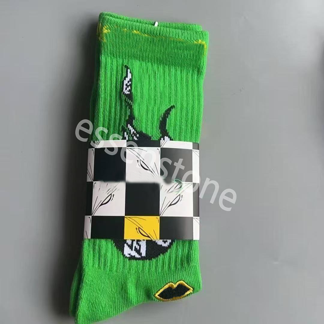 Green Cross Socks Men's Designer Socks for Autumn and Winter Cotton Socks Mens Womens Long white socks Personalized Embroidery CH Sports socks (3 pairs of socks)