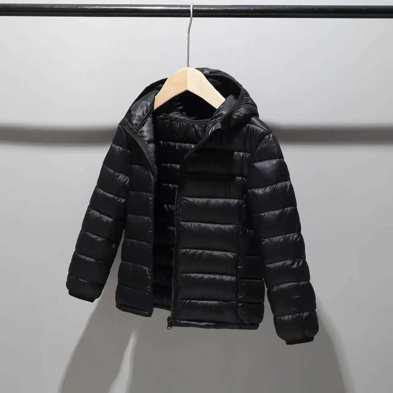 Winter Jacket for Boys Girls Down Jacket Black Red Zipper Hooded Coat Big Childrens Kids Jacket Kids Outwear 110170CMT251016