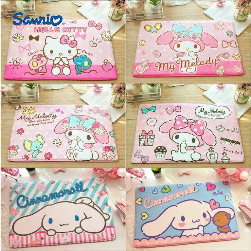 Sanrio Hello Kitty My Melody Pompompurin Cute Nonslip Soft Plush Floor Mat Carpet for Bedroom Living Room Girls Kids Decor L251016