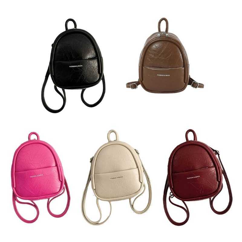 2023 NEW Backpack Vintage Small Rucksack Fashion Double Strap Shoulder Bag for Girl Women Solid Color Letter Printed BagT251016
