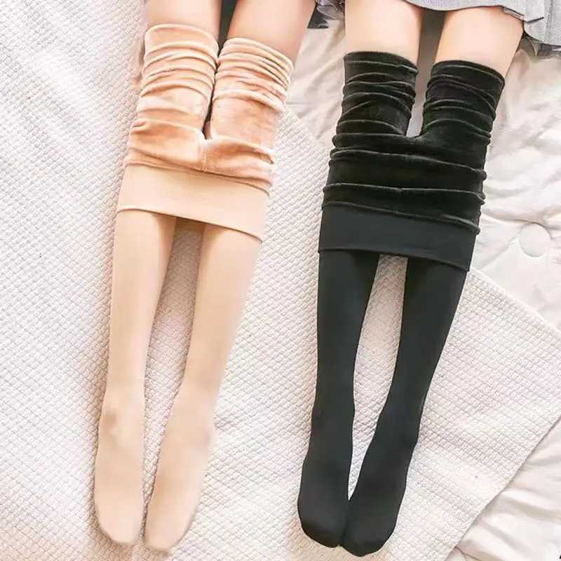 12pcs Thicken Thermal Tights Leggings Women Winter Fleece Velvet Thermo Stockings High Waist Elastic Slim Translucent PantyhoseT251016
