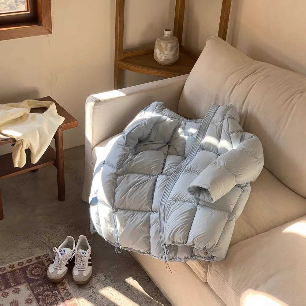 Midlength Down Cotton Coat Thicken New Grils Children Fashionable Korean Loose Casual Solid Comfortable Warm WinterT251016