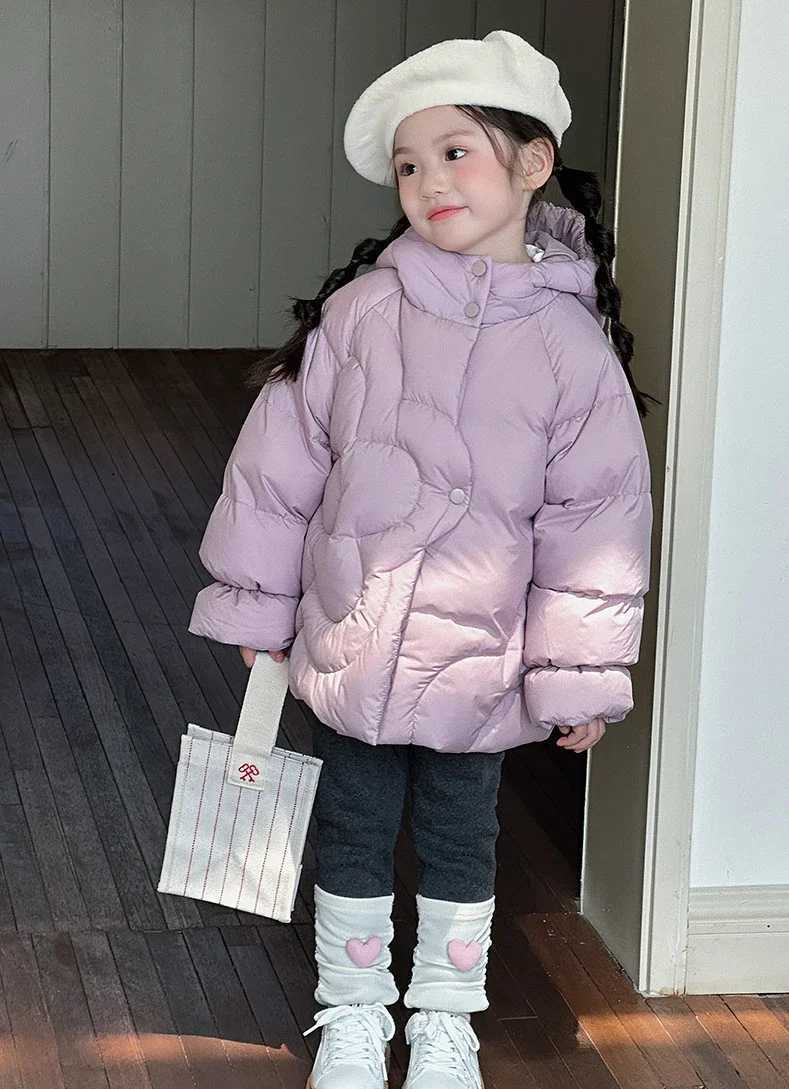 Girls Down Jacket Winter New Childrens Clothes Girl Baby Foreign Style Sweet Lovely Flower Down Jacket Casual Simple DailyT251016