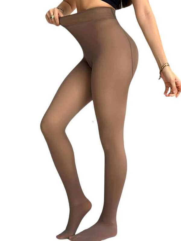 Dressfo Womens Sheer FleeceLined Tights NudeLeg Effect LeggingsT251016