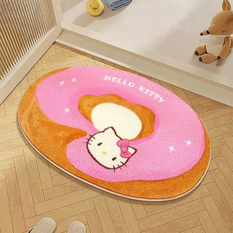 Sanrio Kawaii Anime Cute Hello Kitty bathroom entrance carpet Cartoon Bedside Water absorbing and Anti slip Mat for Home Carpet L251016