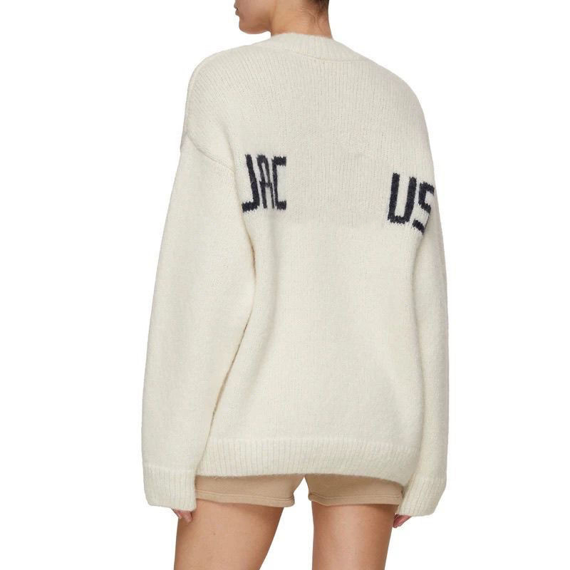 jacouemus designer sweater women Round-neck autumn loose sweater in dopamine color series women sweater