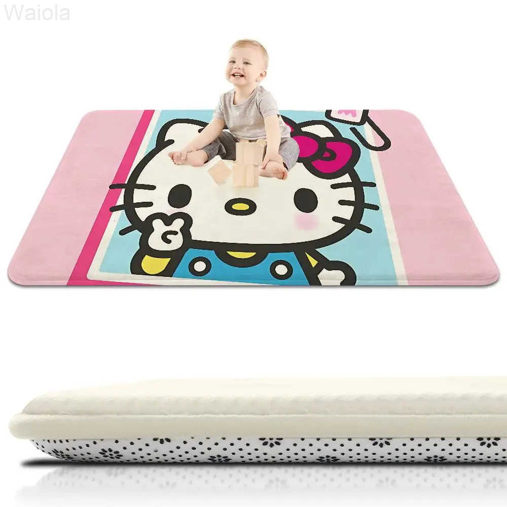 Sanrio Cute Hello KKitty Floor Mat For Living Room Sofa Floor Cushions Modern Soft Fluffy Home Rug For Childrens Bedroom Play Carpet L251016
