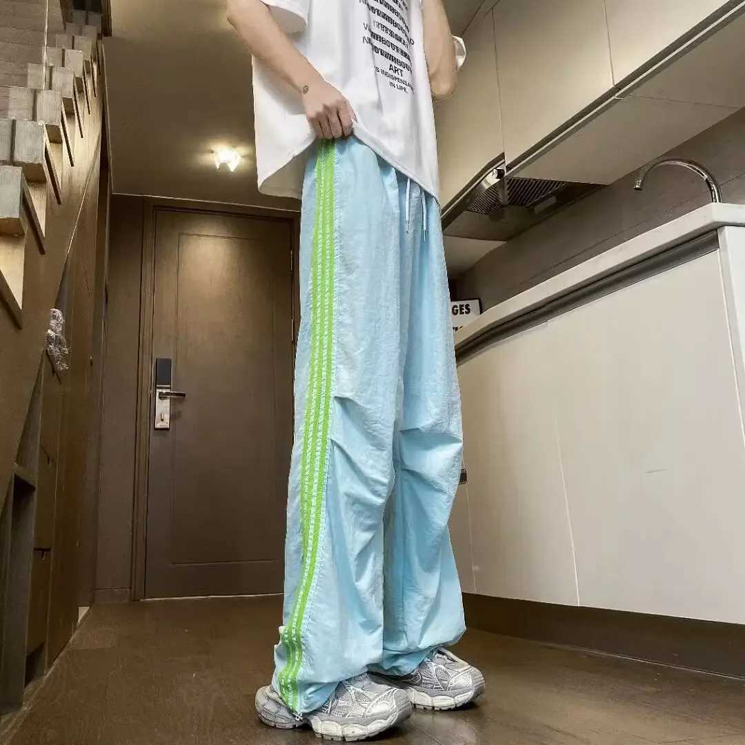 Autumn New Mens Trendy Sporty High Street Punk Trousers Loose Fit Casual Pants Japanese Style Hip Hop Fashion J251203