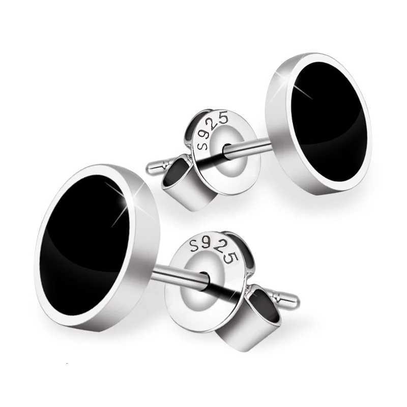 Buyee 925 Sterling Silver Round Stud Earring Light Polishing Simple Earring for Girl Woman Man Rock Punk Fine Jewelry EarringL251015