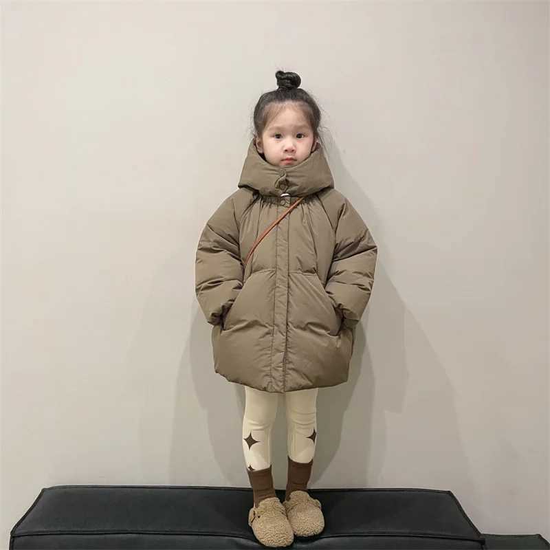 Girls Down Coat Jacket CottonWindbreak Snowsuit 2025 Khaki Warm Thicken Winter Parka OuterwearChildrens ClothingT251016