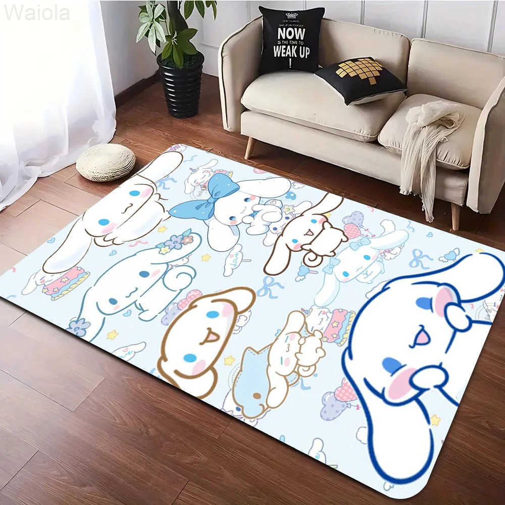Sanrio Cinnamoroll Inspired Theme Carpet for Living Room Decor Bedroom Nonslip Area Rugs Floormat Indoor Doormat Gift L251016