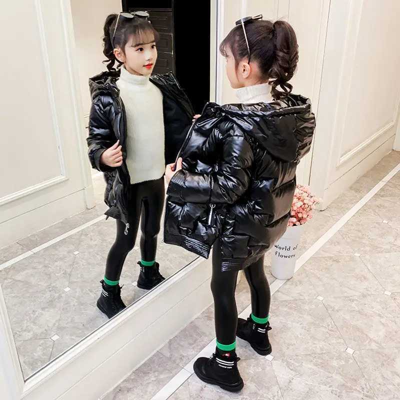 Girls Coat Fashion Down Jackets for Girls Winter Thick Warm Parkas Snowsuit Cute Hooded Childrens Outerwear 9 8 10 12 14 YearsT251016