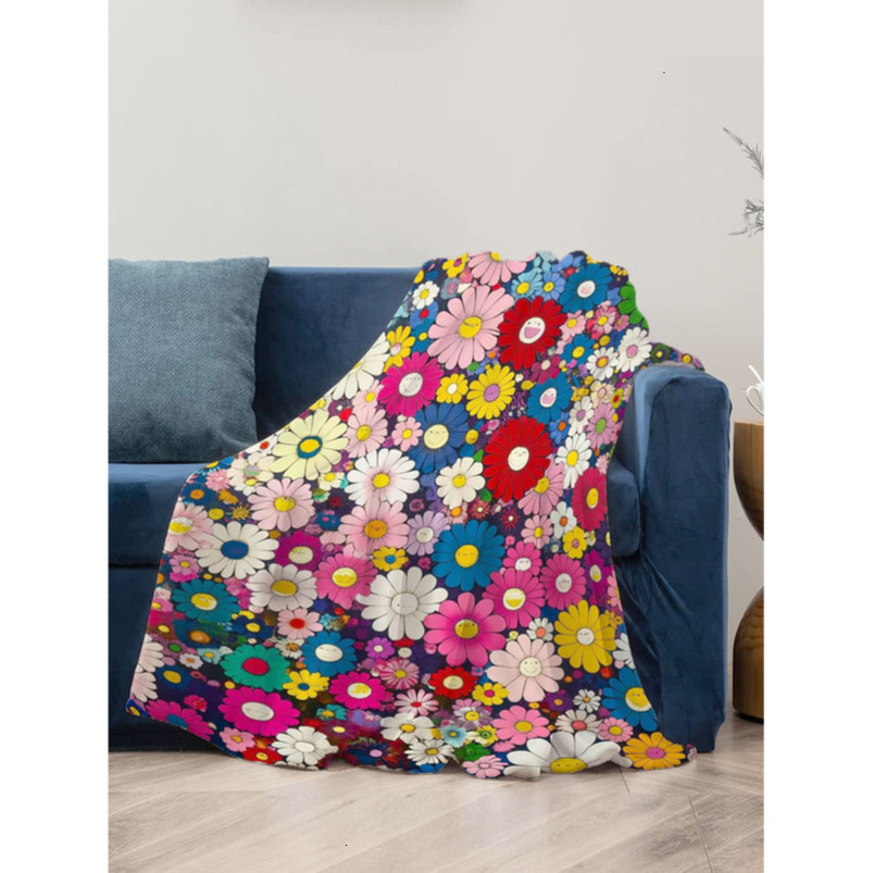 Small flower blanket special nap blanket nap new cheap machine washable fashion trend personality cover blanket printing