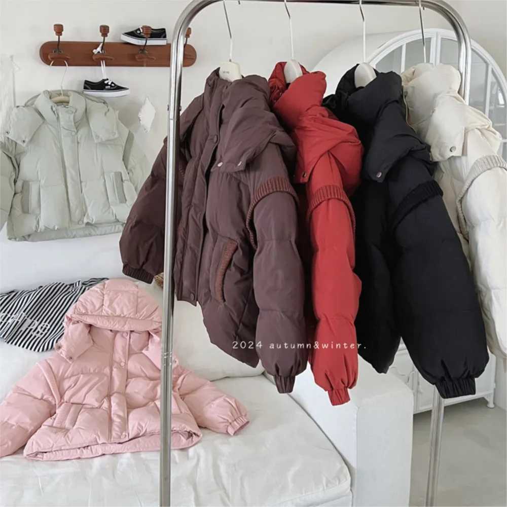 2025 Girls Boys Kids Winter Coats Hooded Cotton Padded Thick Warm Tops Jacekts Fashion Children Overcoats ClothesT251016