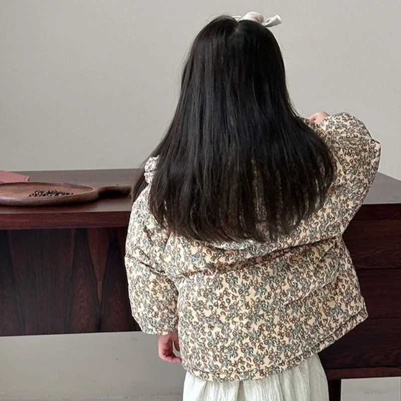 Girls Winter down Jacket for Children Hooded baby Fashion Duck Outerwear Windproof Coat Warm Floral Thicken SnowsuitsT251016