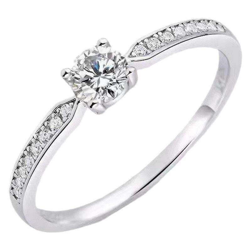 Original Heart Shining Moissanite for Women 30 Points Niche Design Super Fairy Temperament Simple Bestie Ring ddmypluto