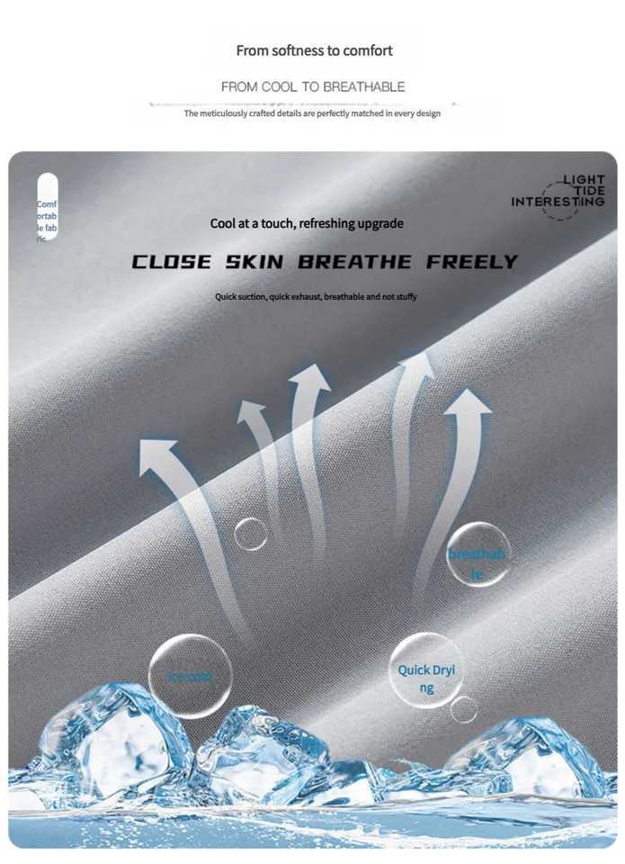 Summer ice silk thin section pants mens Hong Kong style loose splicing casual sports widelegged pants elastic speed pants J251203