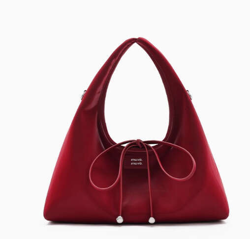 MUVA Triangle Rice Ball Handbag Can Be Carried on One Shoulder or Crossbody Women's Office Small Tote Bag 2025 New Product