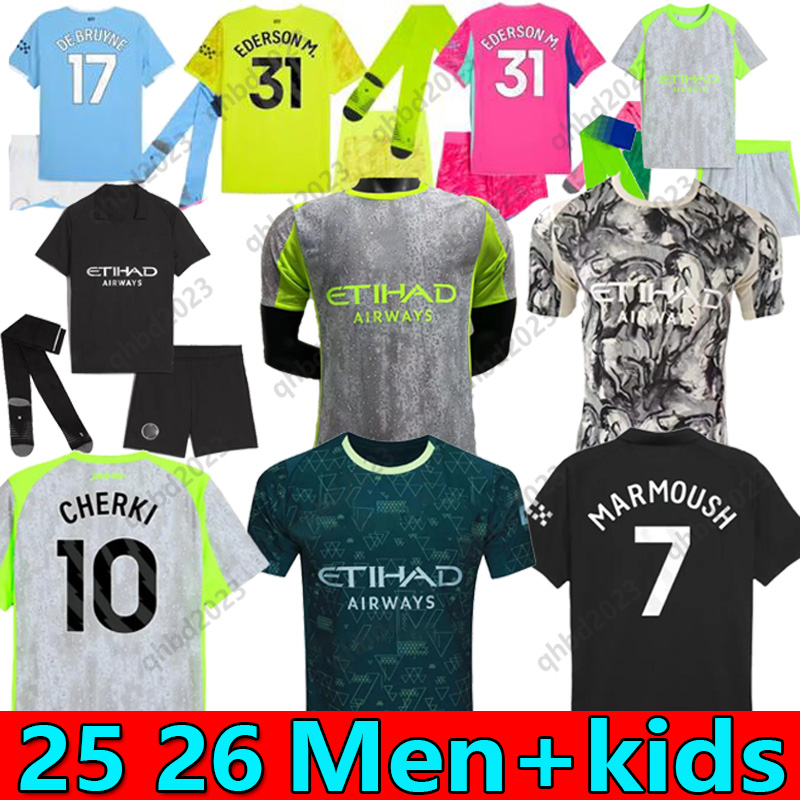 S-4XL HAALAND MANS soccer jersey GVARDIOL 25 26 CityS GREALISH DE BRUYNE PHILLIPS MAHREZ FODEN 2025 2026 football shirt uniforms men kids kit ALVAREZ RODRIGO TOPS