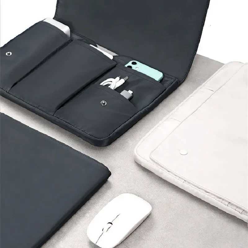 Laptop Sleeve with Multiple Compartments Shockproof Handheld Storage Bag Waterproof Flap Computer Bag for Pro 13 15 16 InchesW251015