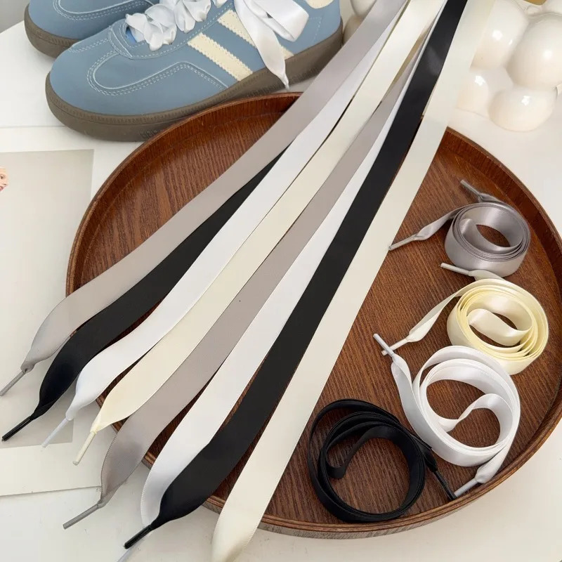 Satin Silk Ribbon Shoelaces Woman Girls Y2K White Sweet for Sneakers Premium Decorative Shoes Charm Laces Accessories 120CM 251014