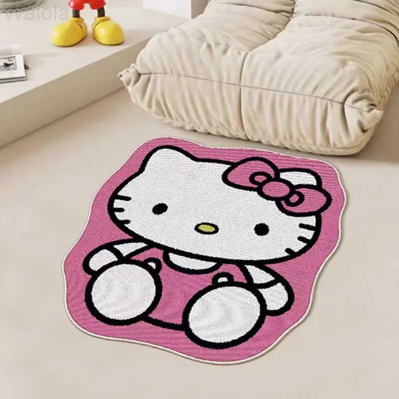Sanrio Hot Hello Kitty Doormat Foot Mat Carpet 6060Cm Bathroom Kitchen Living Room Bedroom Decoration Household Kawaii Cartoon L251016