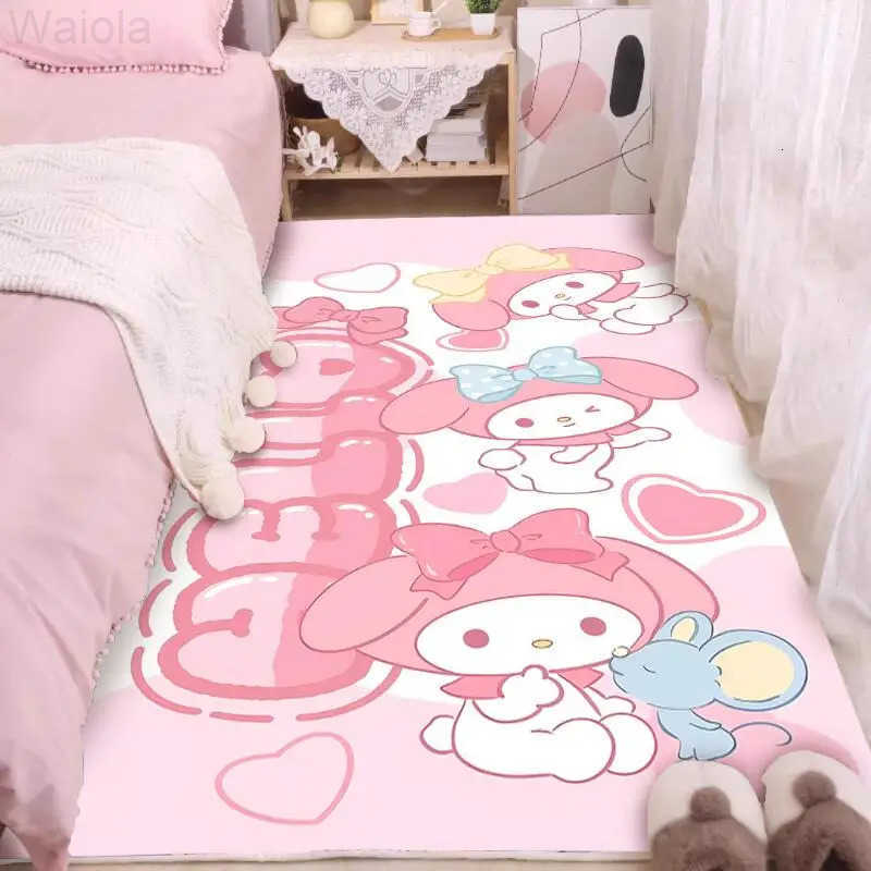 Sanrio Hot Hello Kitty Carpet Doormat Foot Mat 9060Cm Kitchen Living Room Bedroom Decoration Household Kawaii Cartoon Anime New L251016