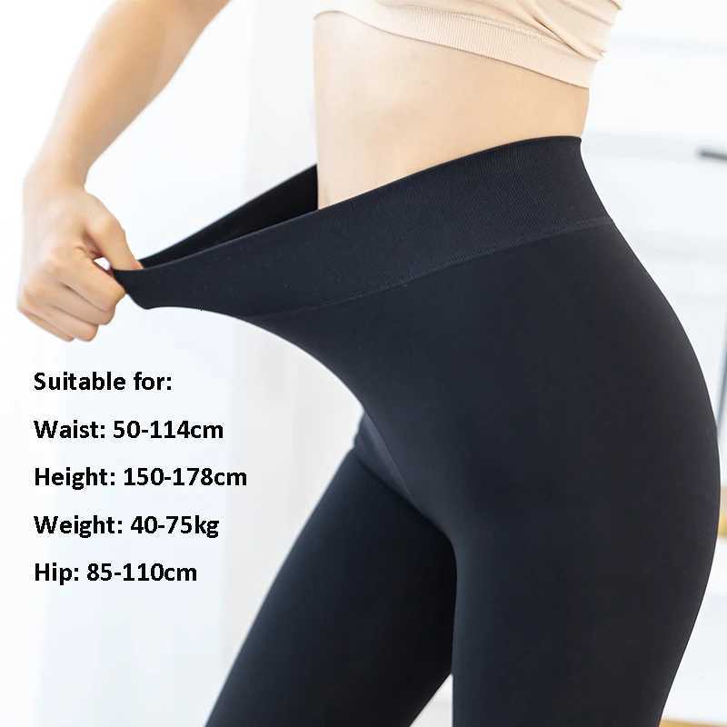 Women Leggings Winter Warm Thicken Velvet Elastic High Waist Leggings Fleece Casual Solid Tights Skinny Sexy Body Socks LegginsT251016