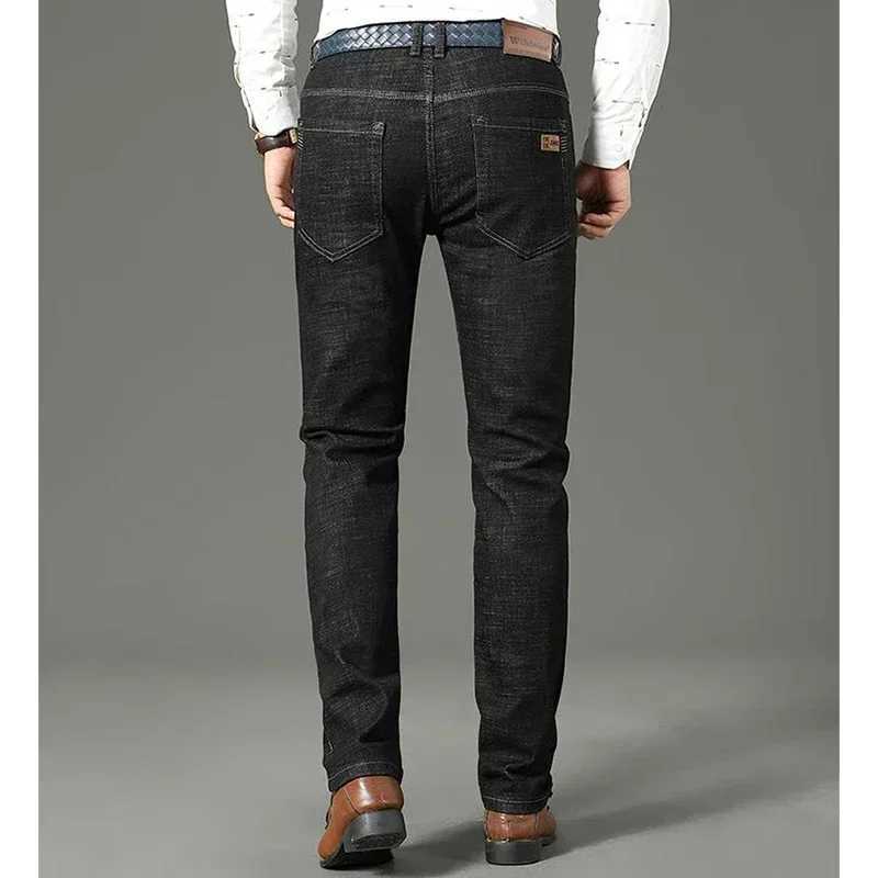 Men Fashion Stretch Jeans Male Classic Business Slim Fit Straight Leg Denim Trousers Solid Casual Long Pants J251016