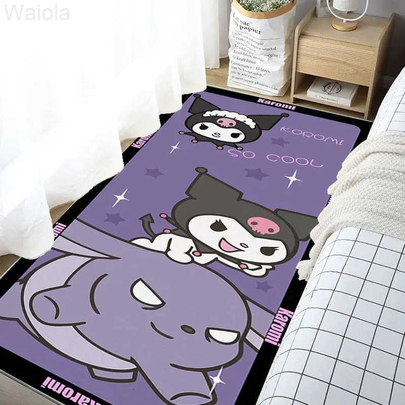 Sanrio Kuromi Bedroom Rug Soft NonSlip Small Carpet Easy Clean Floor Mat for Room Decor Absorbent Comfort Fashion and Cute L251016