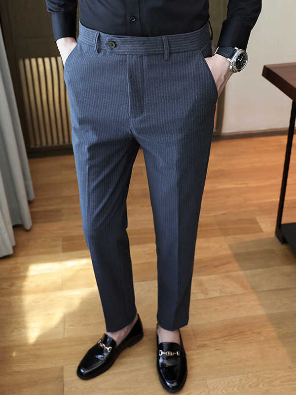 Autumn winter wool fabric thick suit pants high-quality mens clothing business ultra-thin mens clothing formal wear office social dress pants W241231