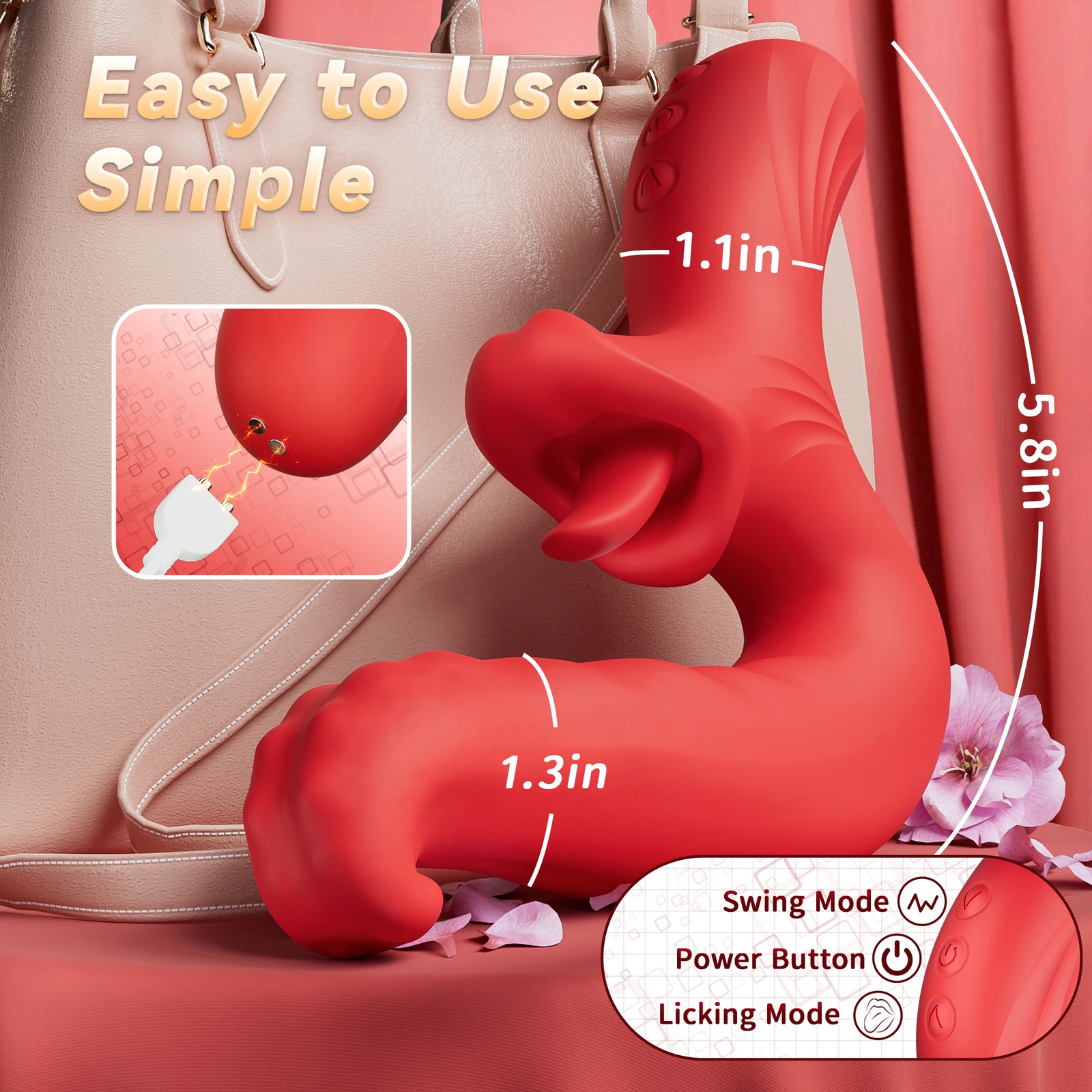 KUSHOR Tongue Vibrator for Women Dildo Vibrators with 10 Swaying Licking Modes G Spot Clit Stimulator Sex Toys Couples 251011