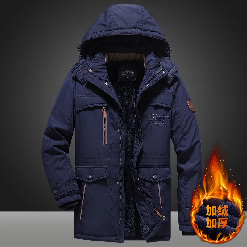 Men Winter Parka Down Jackets Military Windproof Hooded Parka Male Fur Collar Fleece Parkas Men Fashion Casual Thick Jacket 251028