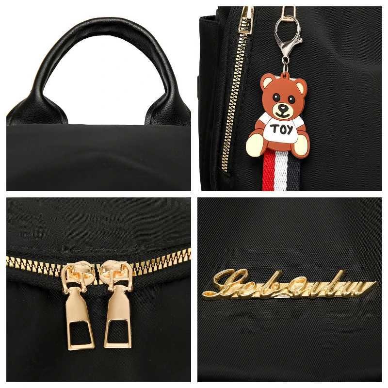 Large Capacity Women Backpacks Simple Black Travel Bag Solid Harajuku Student Schoolbag Casual Womans Nylon Small BackpackT251016