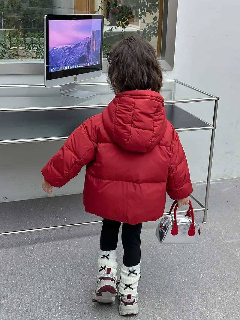 Children Korean version men girls thickened down clothing baby warm foreignstyle jacket Ankora red bread clothing winterT251016