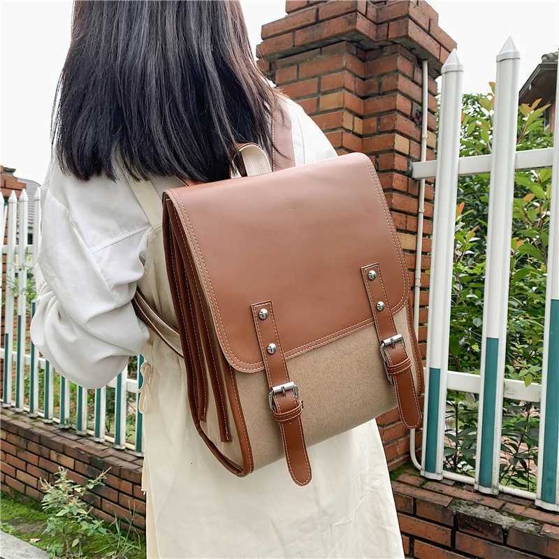 Preppy style women backpack Large Capacity Laptop Bag Casual School Backpacks for Girls patchwork Travel bags for Female totesT251016