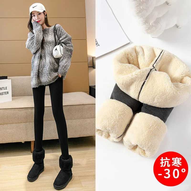 2022 Women Lamb Fleece Leggings Female Winter Cashmere Thick Letter Thicken Thermal Cotton Pants 500g Ladies Legging Warm TightsT251016