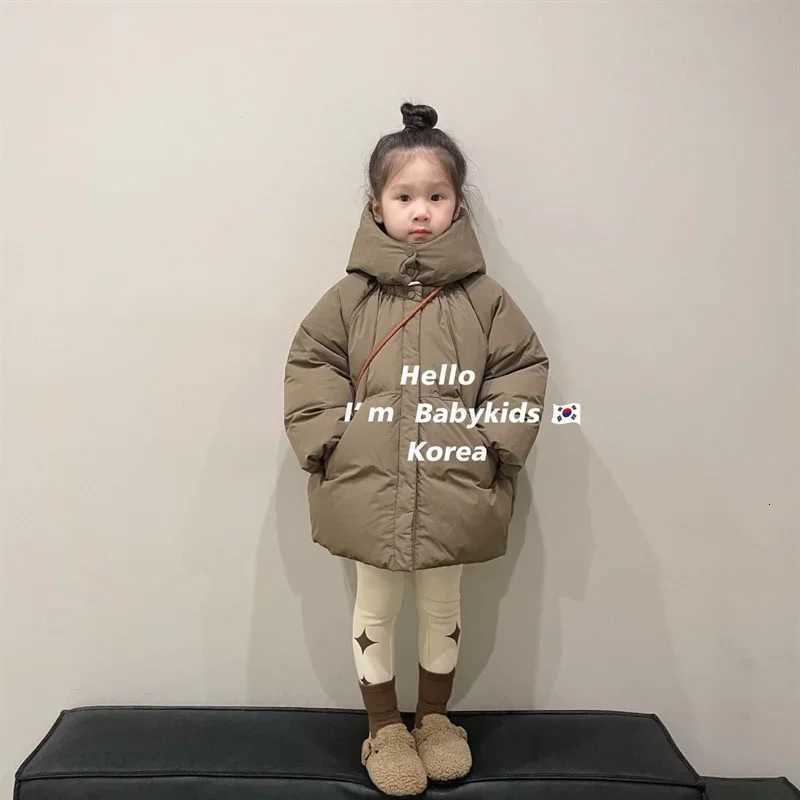 Girls Down Coat Jacket CottonWindbreak Snowsuit 2025 Khaki Warm Thicken Winter Parka OuterwearChildrens ClothingT251016