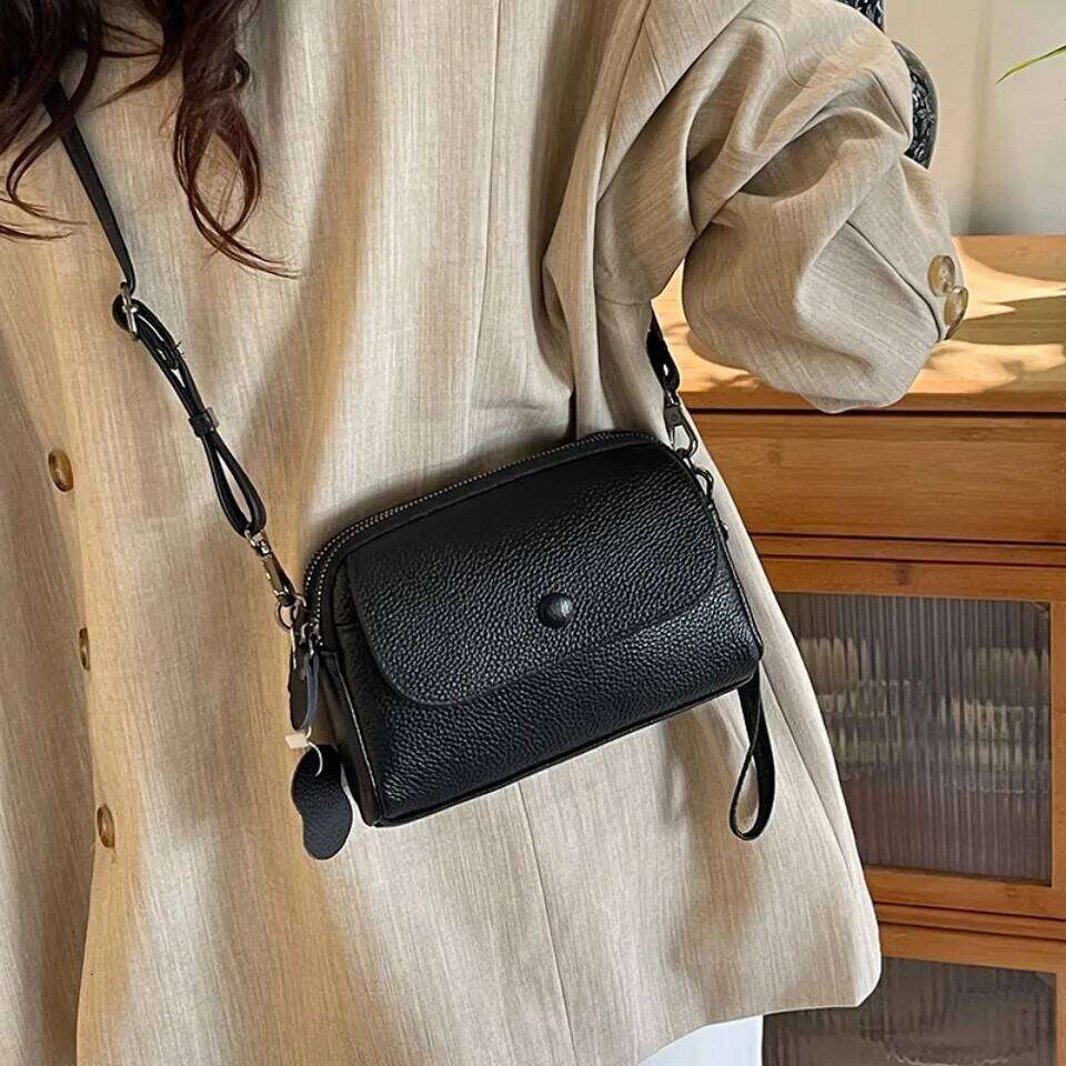 Genuine Leather 2 Layers Women's Cowhide Crossbody For Women Girls Purses Wallet Clutch Phone Shoulder Bag New Suotong251016 Suotong251016 Suot25