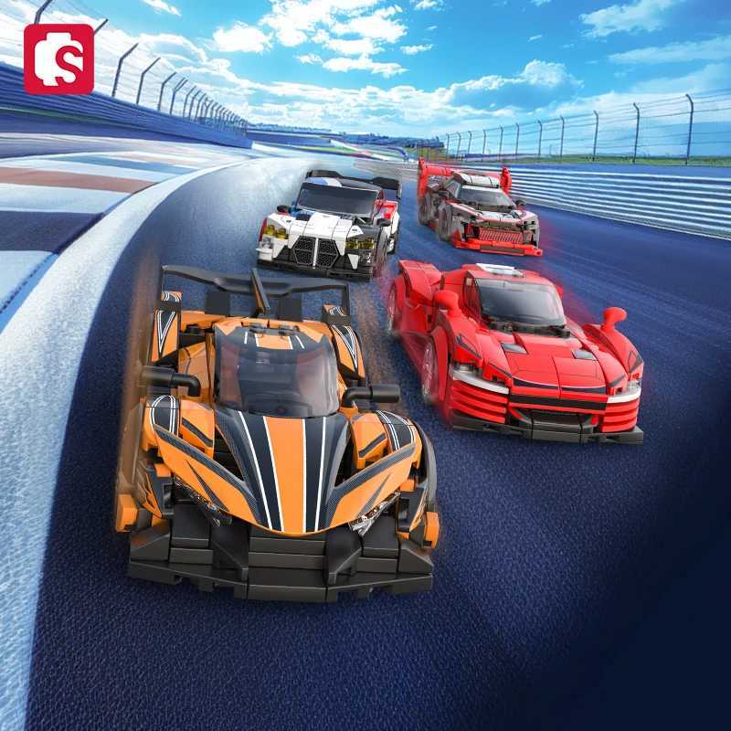 SEMBO Sports Car Assemblage Building Blocks MOC Racing Vehicle Technical Auto Models Car Construction Set For Boys Toys Gifts L251016