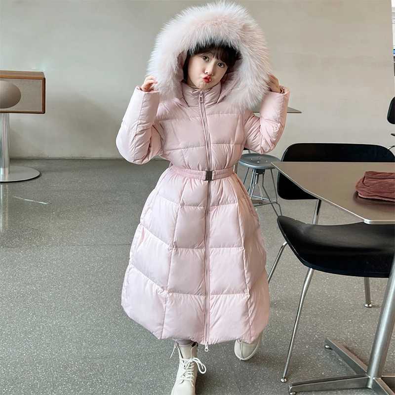 Fashion Girls Down Jacket Thickened Hooded Windbreaker Coat for Kids 27 Years Winter Cotton Warm Outerwear Children ClothesT251016