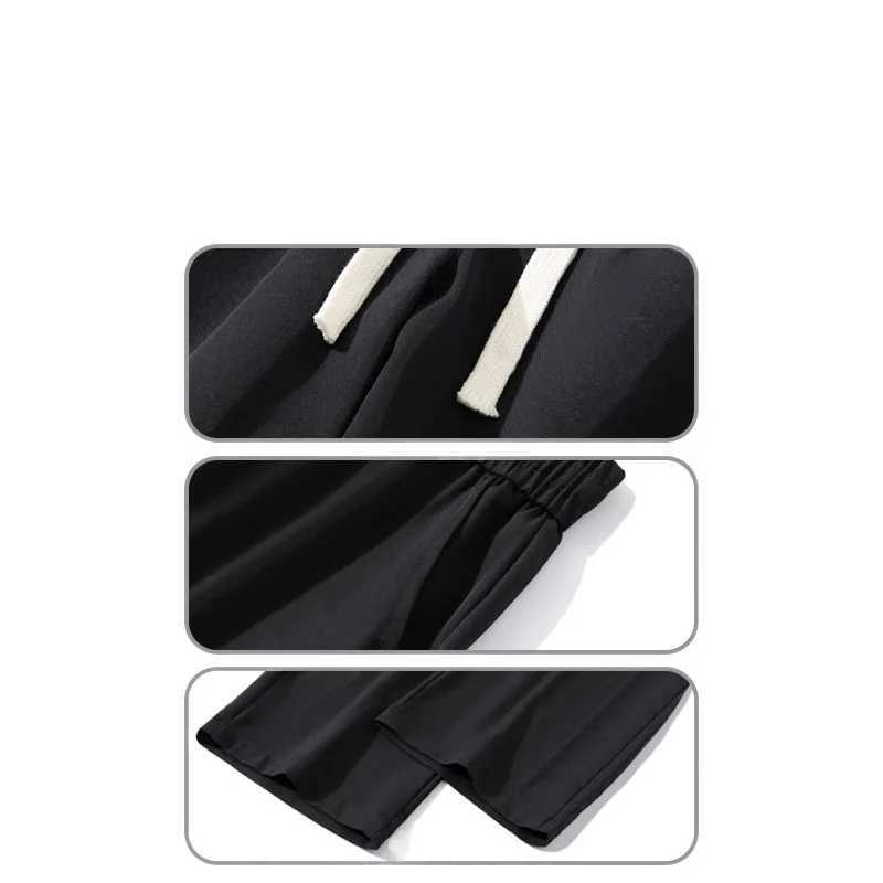 Casual Men Summer Thin Ice Silk Straight Pants Quickdrying Trendy Sports Trousers J251203