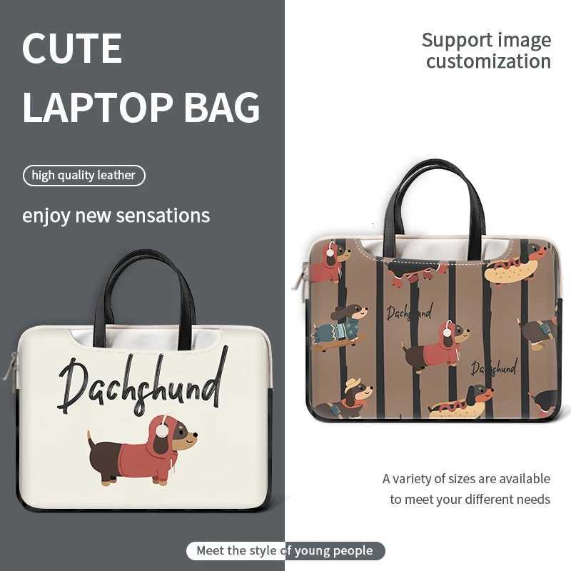 Laptop Bag Sleeve Handle Bag13 14 15 17inch Cartoon Dog Waterproof Shockproof Case Graffiti Laptop Backpack Messenger Bag CaseW251015