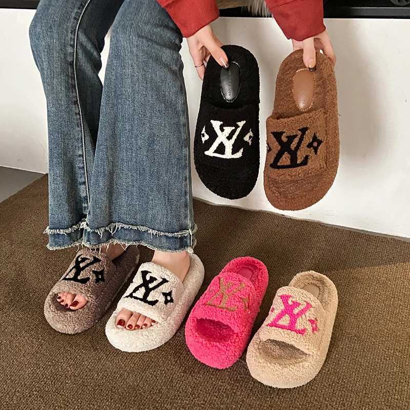 Womens Fi Plush Shoes 2025 Autumn New Outdoor N Slip Cott Slippers Comfortable Height Increase Platform Casual ShoesXJ251016