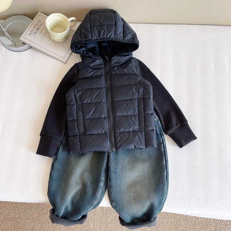 Kids Clothes Winter Coats New Koreanstyle Slim and Lightweight Down Hooded Jacket Top Winter Boys and Girls Warm OutwearT251016