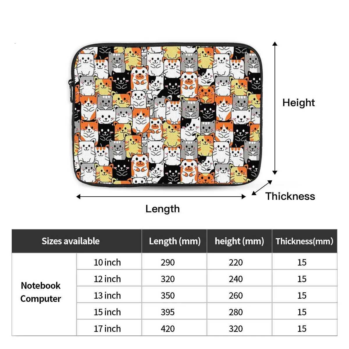 Cute Cats Face Notebook Laptop Bag Case Pouch 10 12 13 15 17 Inch Notebook Sleeve Cover Bag Tablet Shockproof Case BagW251015