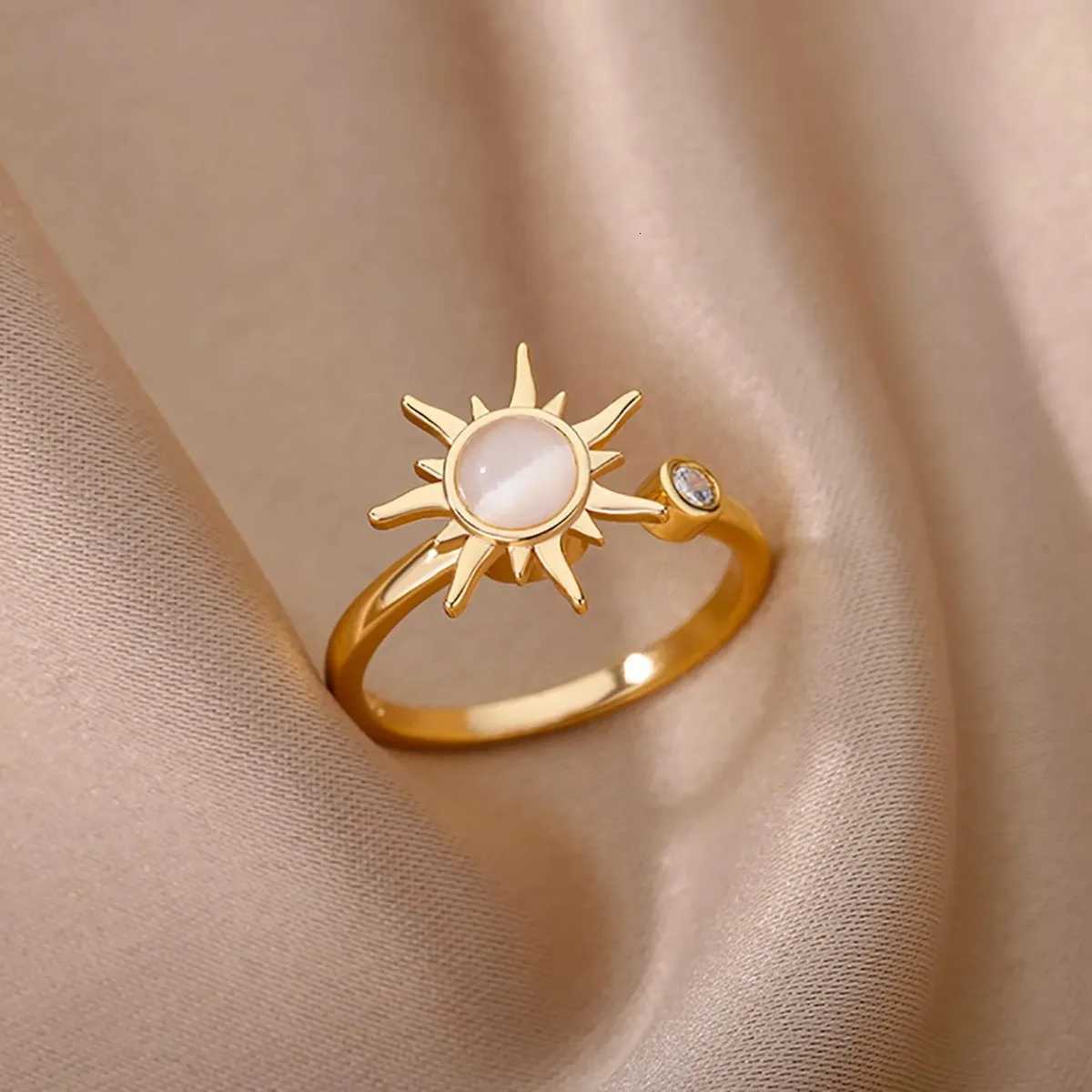 Fashion Birtay Jewelry Gift High quality gold designer diamond ring rings designer for woman engagement love rings Wens AntiStr Anxiety Sun Pendant Sp - view 5