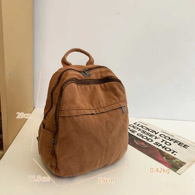 Canvas Women Small Backpack Korean Vintage School Mini Backpack Women Bagpack Female Solid Girl mochilasT251016
