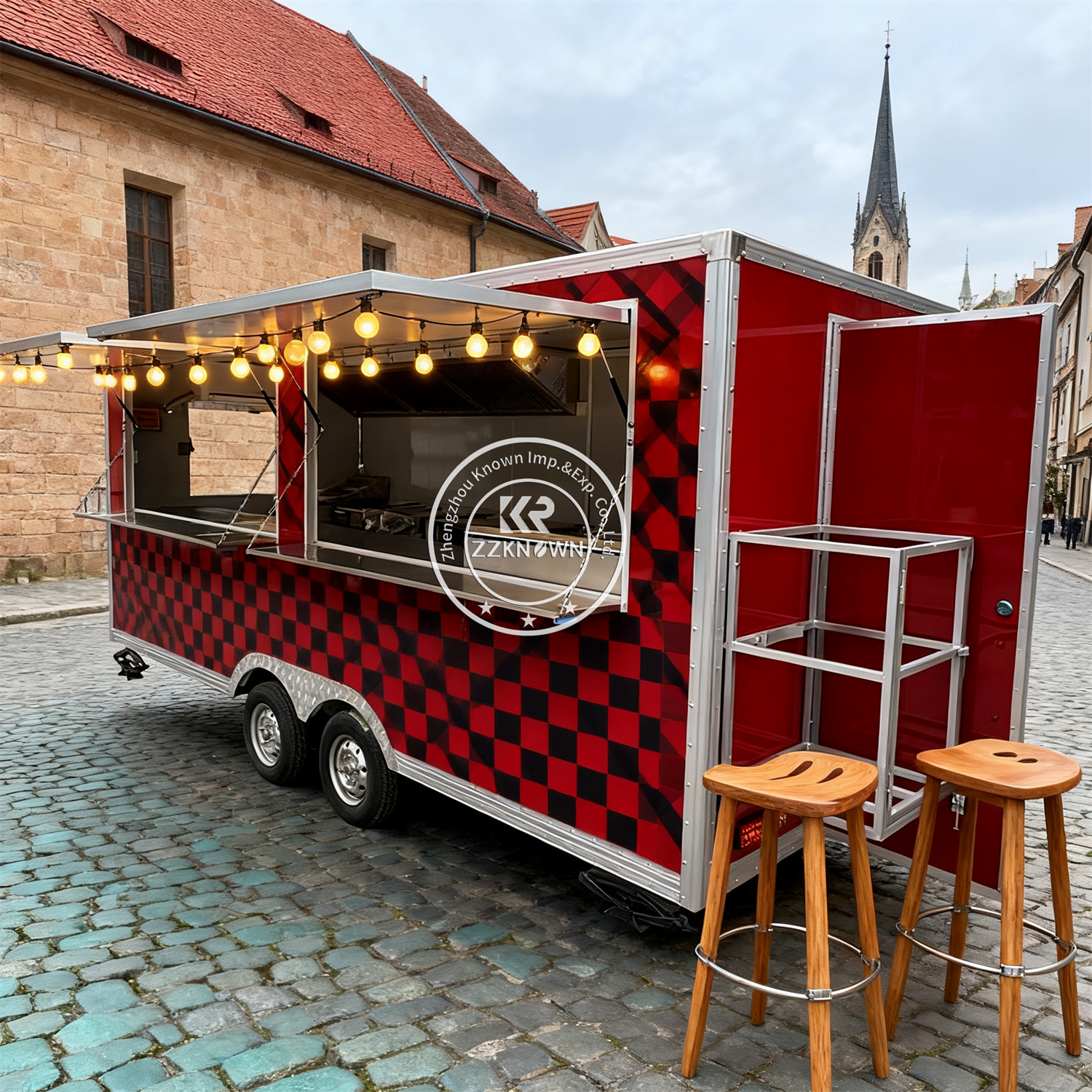 Mobile BBQ Catering Trailer Food Truck Custom Street Kitchen Truck for Coffee Ice Cream Food Truck Trailer With Full Kitchen