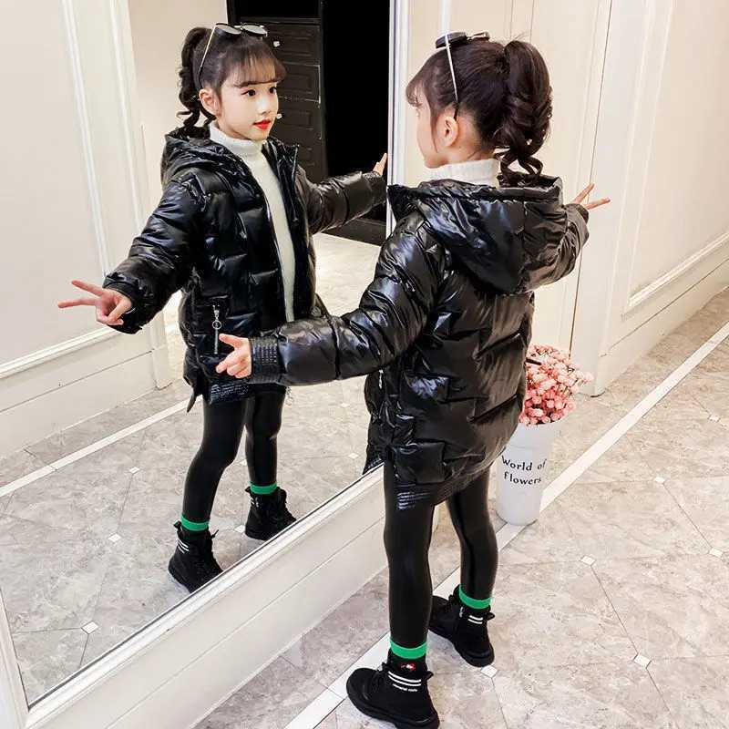 Girls Coat Fashion Down Jackets for Girls Winter Thick Warm Parkas Snowsuit Cute Hooded Childrens Outerwear 9 8 10 12 14 YearsT251016